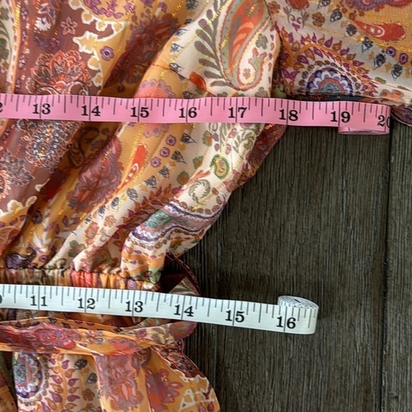 UMGEE METALLIC V NECK BELTED DRESS in Rust - Picture 11 of 12